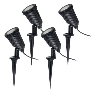 Image of EasyFit Remote 12V Garden Lights Ash LED Spotlight Kit 4 Lights