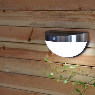Image of Lutec Bubble Solar LED Flush Wall Light with PIR Sensor