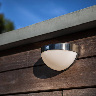 Image of Lutec Bubble Solar LED Flush Wall Light with PIR Sensor