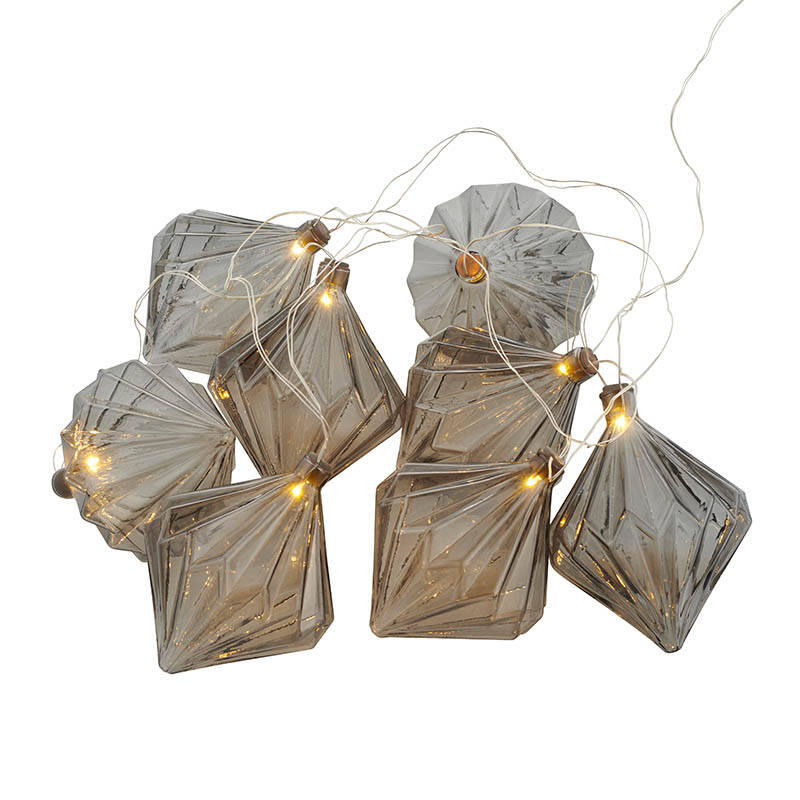 Image of Sirius Nellie Glass Battery Operated LED String Lights - 8 Lights