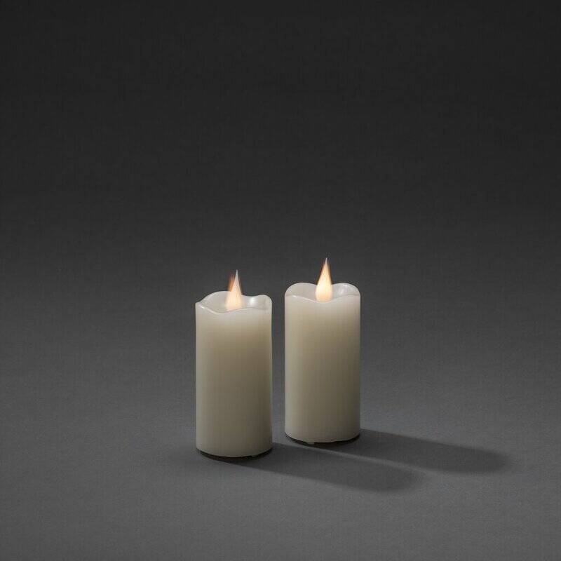 Image of Konstsmide 100 Battery Operated LED Wax Flicker Candle