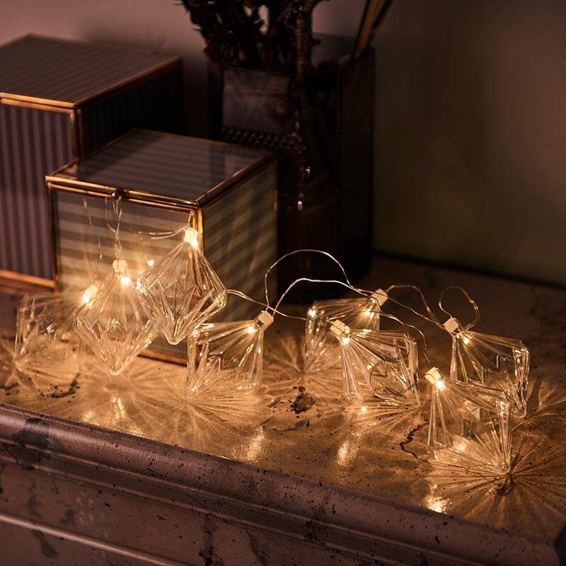 Image of Sirius Nellie Glass Battery Operated LED String Lights - 8 Lights
