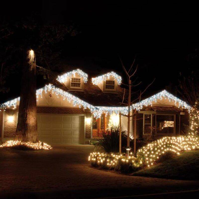 Image of Festive 8.8M Blue & White LED Snowing Icicle String Lights
