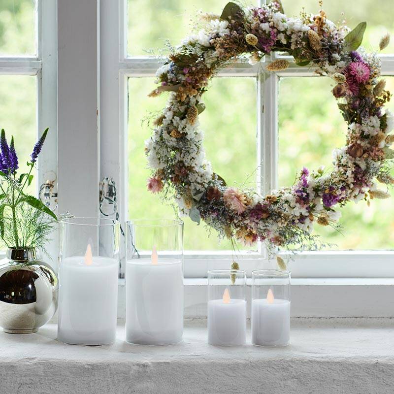 Image of Sirius Ivy Glass Battery Operated LED Candle