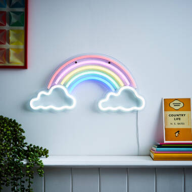 Image of Glow Rainbow and Cloud LED Neon Wall Light