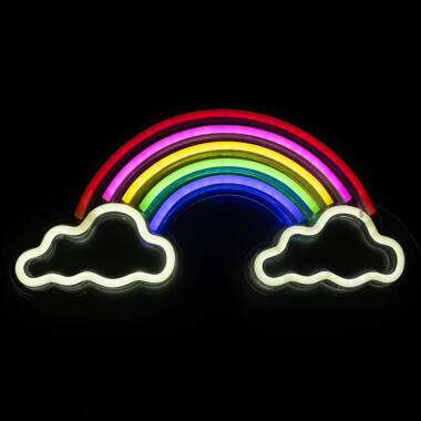 Image of Glow Rainbow and Cloud LED Neon Wall Light