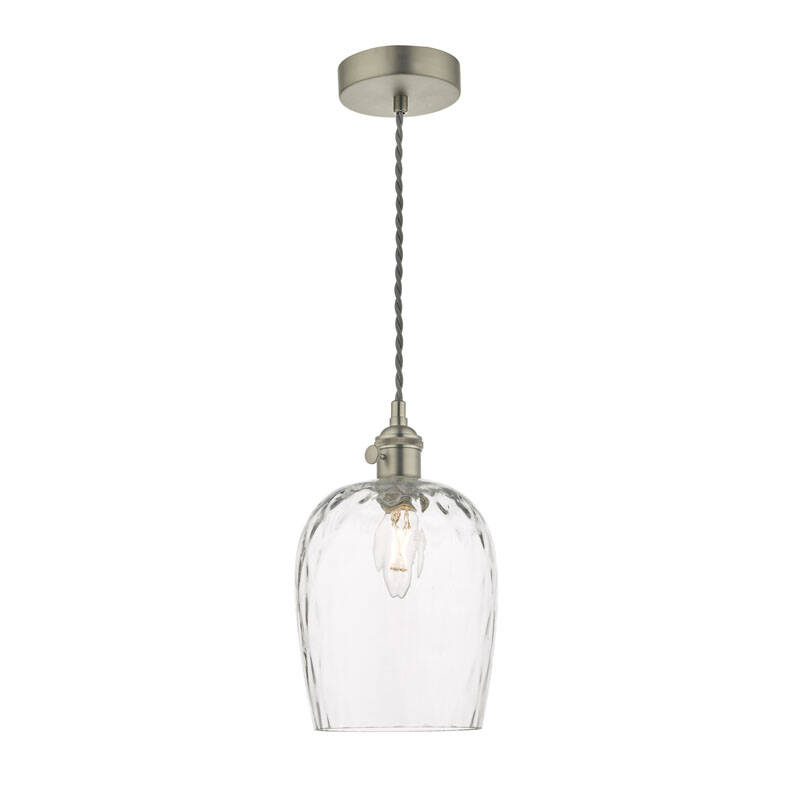 Image of Dar Hadano Dimpled Glass Ceiling Pendant Light