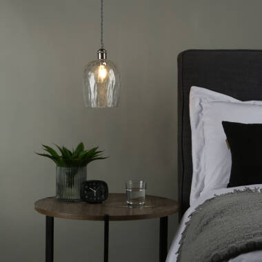 Image of Dar Hadano Dimpled Glass Ceiling Pendant Light