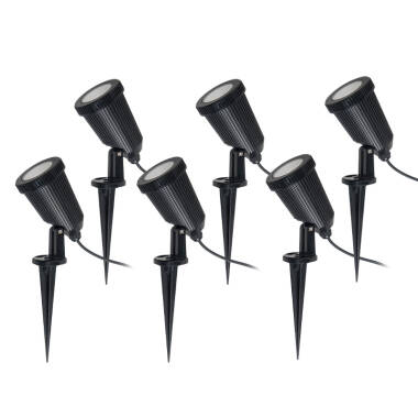 Image of EasyFit Remote 12V Garden Lights Ash LED Spotlight Kit 6 Lights