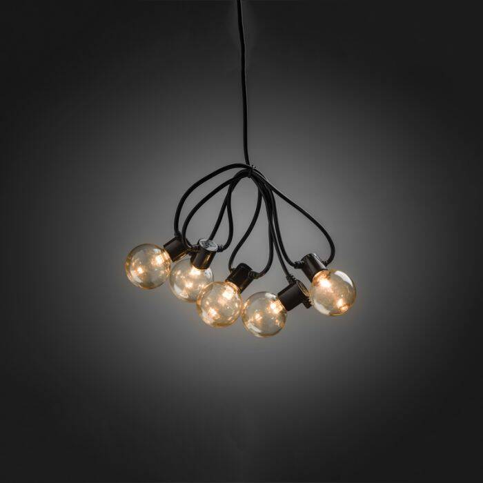 Image of Konstsmide 4.75M Amber LED Globe Festoon Lights