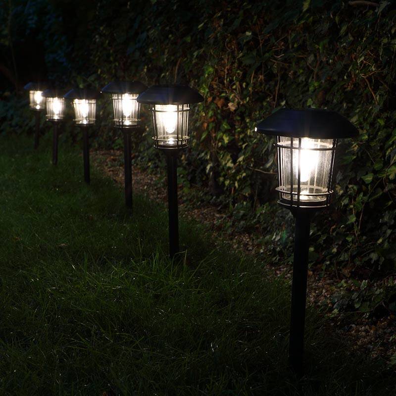Image of Suri Solar Metal Cage Stake Lights - Set of 2