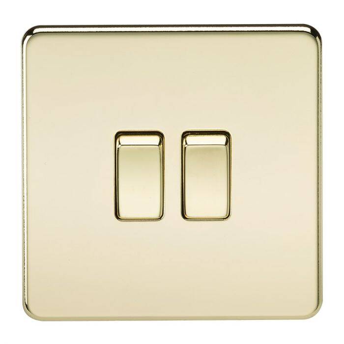 Image of Screwless 10A 2 Gang 2 Way Light Switch