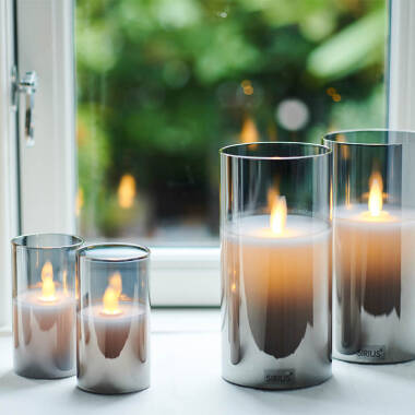 Image of Sirius Ivy Mini Glass Battery Operated LED Candle