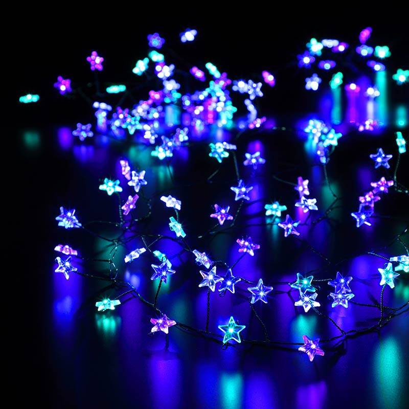 Image of 14.37M Pastel Micro Wire Star Garland