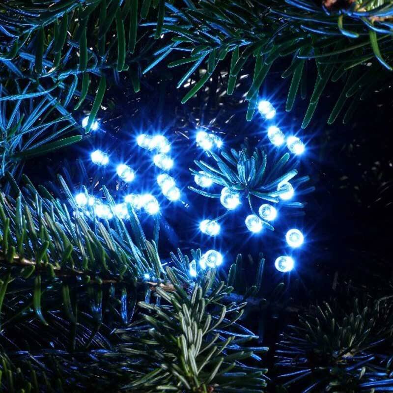 Image of Edit 17.92M Ice Blue LED Multi-Function String Lights - Green Cable - 240 Lights