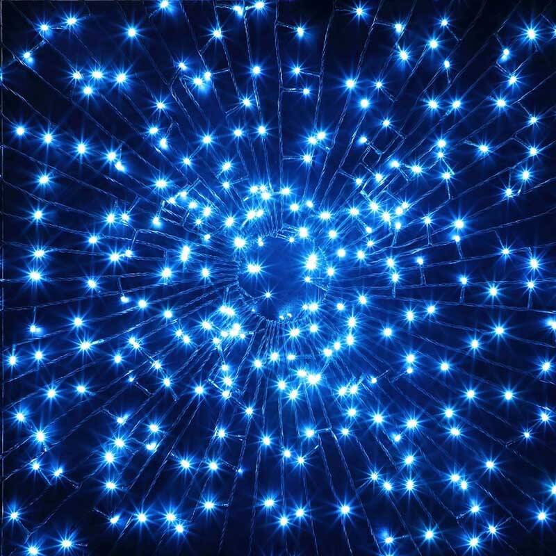 Image of Edit 17.92M Ice Blue LED Multi-Function String Lights - Green Cable - 240 Lights