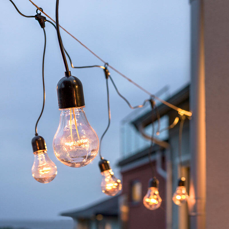 Image of Konstsmide 4.5M Amber LED GLS Hanging Festoon Lights