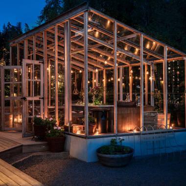 Image of Konstsmide 4.5M Amber LED GLS Hanging Festoon Lights