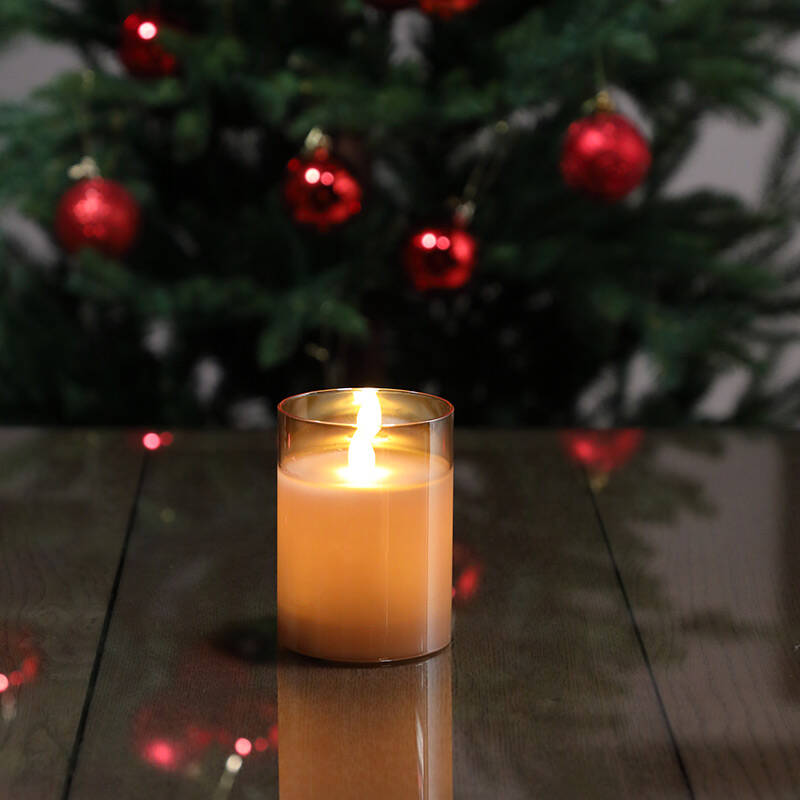 Image of Edit Glow Battery Operated LED Glass Flame Candle