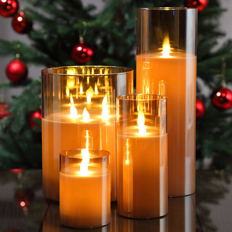 Image of Edit Glow Battery Operated LED Glass Flame Candle