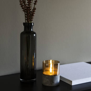 Image of Konstsmide Battery Operated LED Smoked Glass Candle Lights - Set of 3