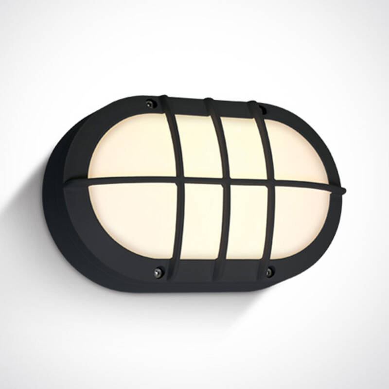 Image of Guard 10W Warm White LED Outdoor Oval Caged Wall Light