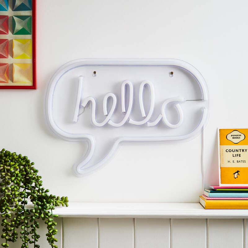 Image of Glow Hello LED Neon Wall Light