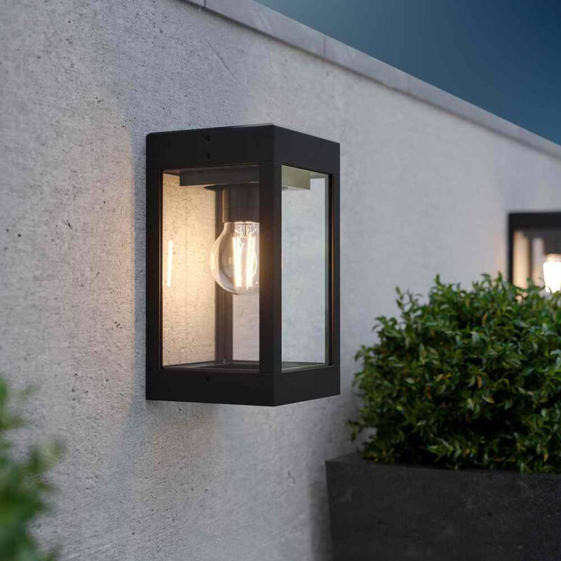 Image of Suri 365 Dorchester Solar LED Half Lantern Outdoor Wall Light