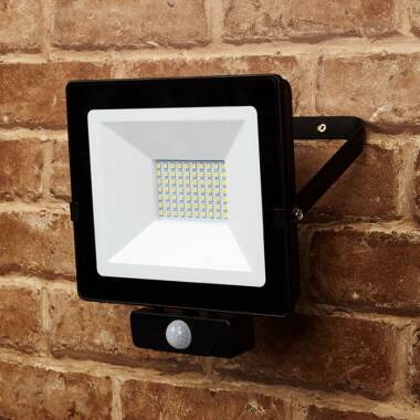 Image of 50W Cool White LED Floodlight with PIR Sensor