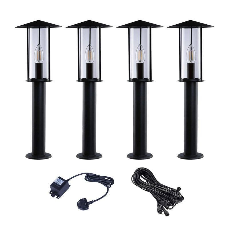 Image of EasyFit 12V Garden Lights Elm LED Post Light Kit 4 Lights