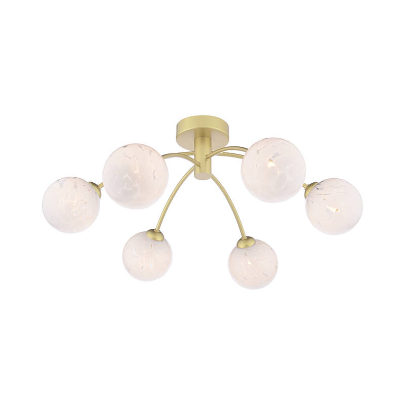 Image of Dar Izzy 6 Light Semi-Flush Ceiling Light