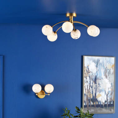 Image of Dar Izzy 6 Light Semi-Flush Ceiling Light