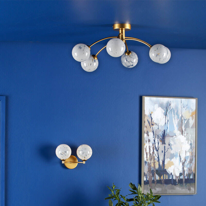 Image of Dar Izzy 6 Light Semi-Flush Ceiling Light