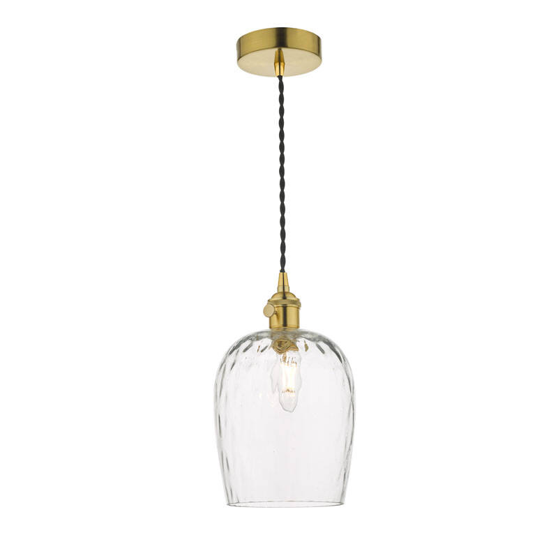 Image of Dar Hadano Dimpled Glass Ceiling Pendant Light