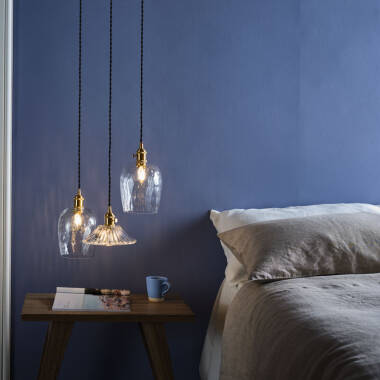 Image of Dar Hadano Dimpled Glass Ceiling Pendant Light