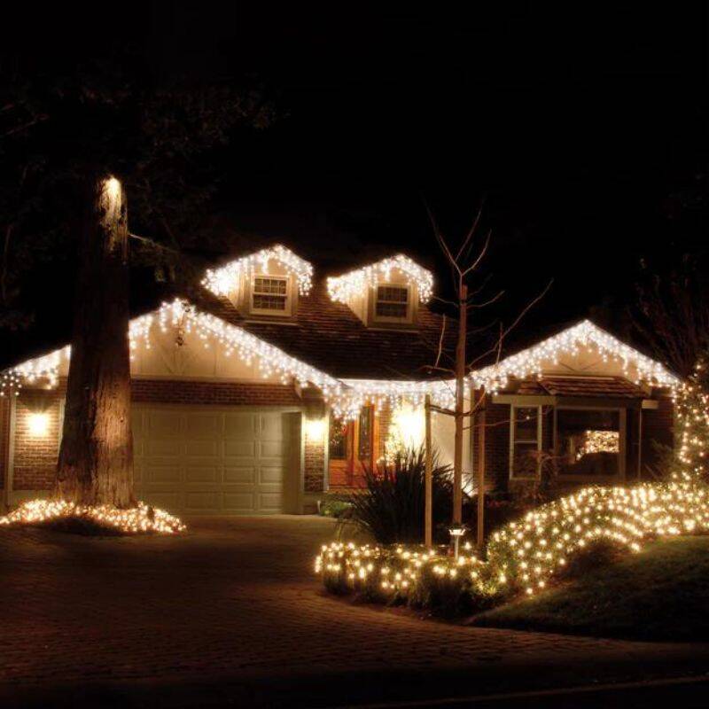 Image of Festive 8.8M Blue & White LED Snowing Icicle String Lights