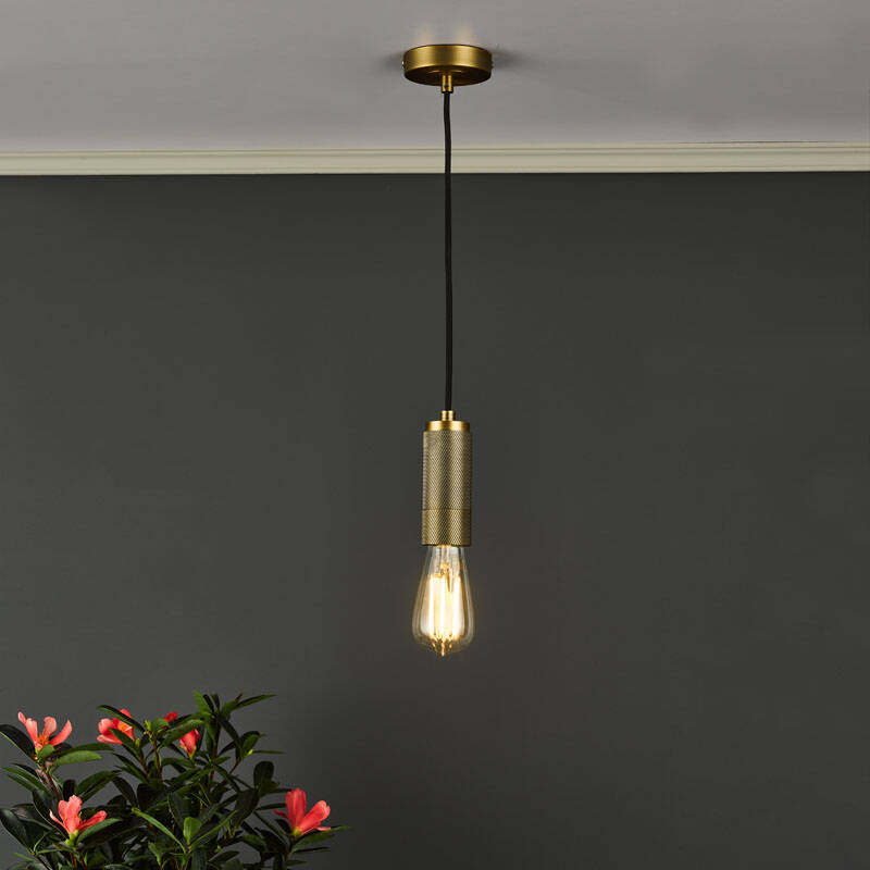 Image of Dar Knurled Ceiling Pendant Lamp Holder