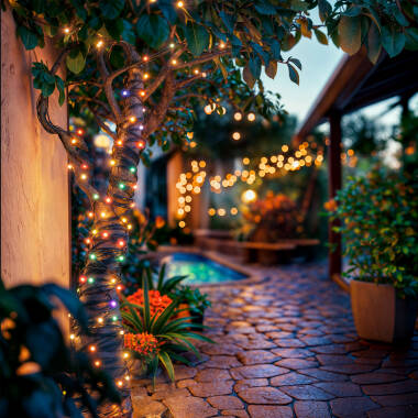 Image of Suri 12M Colour Changing Solar LED Multi-Function String Lights - 200 Lights