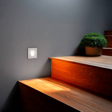 Image of Edit Grasset Square 2W Cool White LED Recessed Outdoor Wall Light