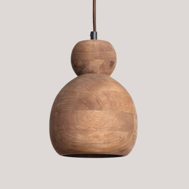 Iluzzia Dallas II Wood Ceiling Pendant Light