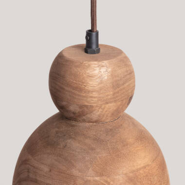 Image of Iluzzia Dallas II Wood Ceiling Pendant Light