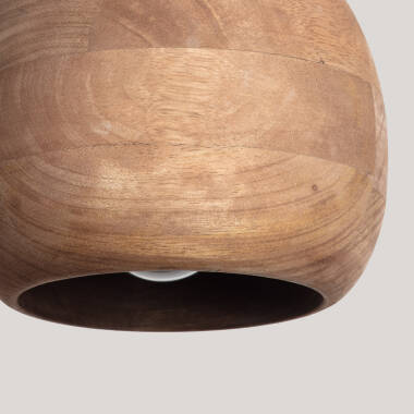 Image of Iluzzia Dallas II Wood Ceiling Pendant Light