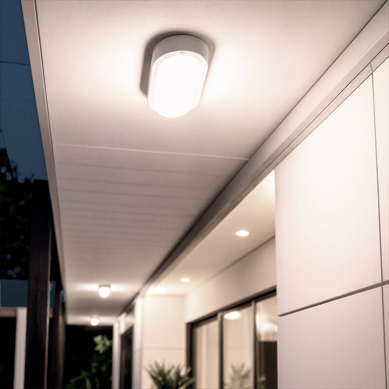 Image of Hublot Oval 15W LED Outdoor Flush Ceiling Light IP65