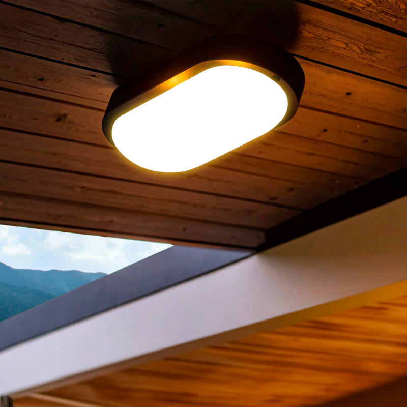 Image of Hublot Oval 25W LED Outdoor Flush Ceiling Light
