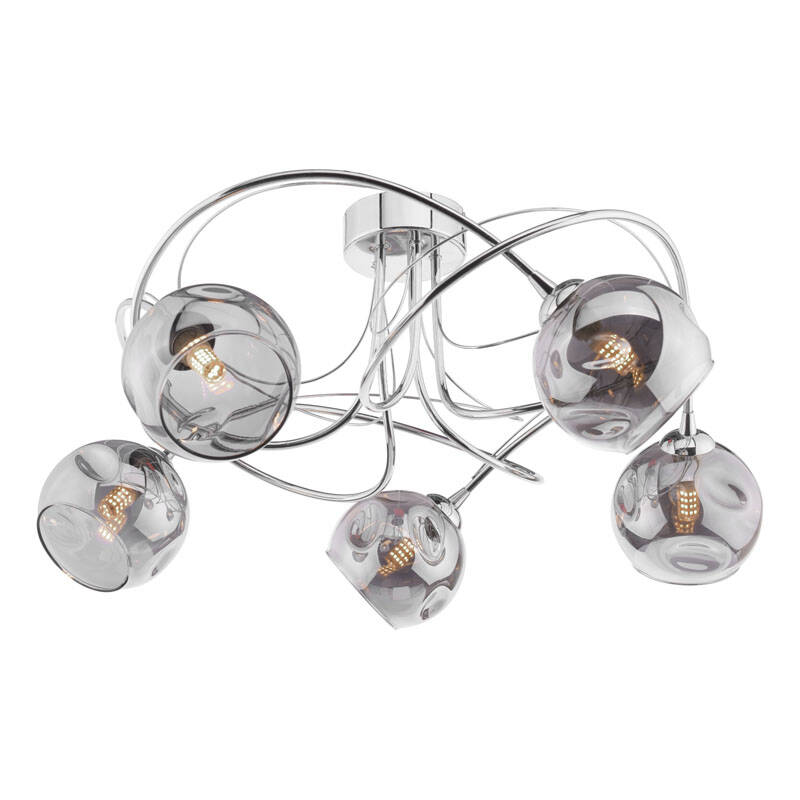 Image of Dar Onawa 5 Light Semi-Flush Ceiling Light