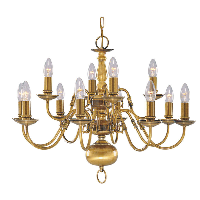 Image of Searchlight Flemish 12 Light Chandelier