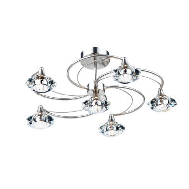 Dar Luther 6 Arm Semi-Flush Ceiling Light