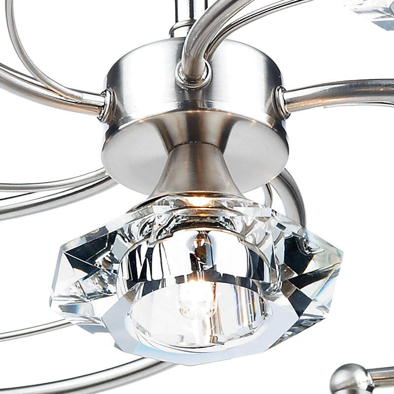 Image of Dar Luther 6 Arm Semi-Flush Ceiling Light