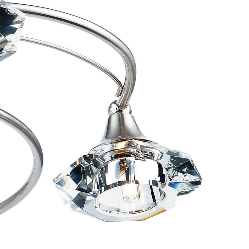 Image of Dar Luther 6 Arm Semi-Flush Ceiling Light