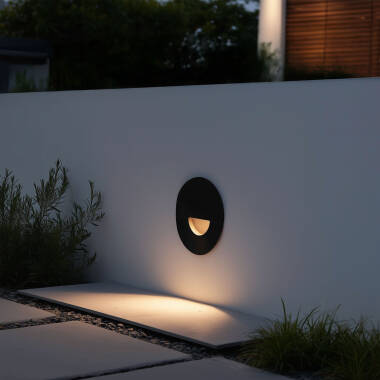 Edit Guell 2W LED Round Aluminium Wall Spotlight IP65